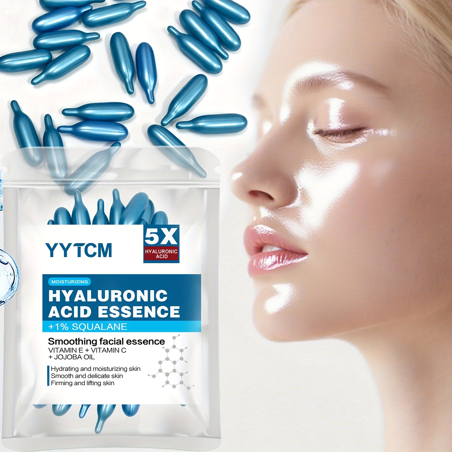 Luxury Skincare Wholesale - Esencja w kapsułkach z kwasem hialuronowym,