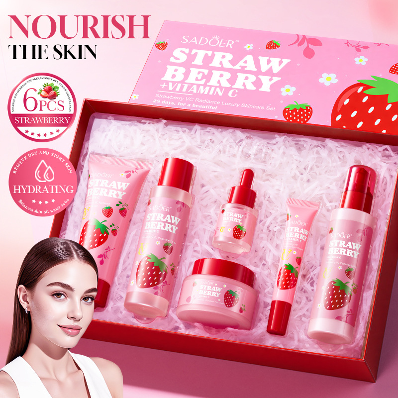 Luxury Skincare Set For Women - Luksusowy zestaw do pielęgnacji twarzy Strawberry