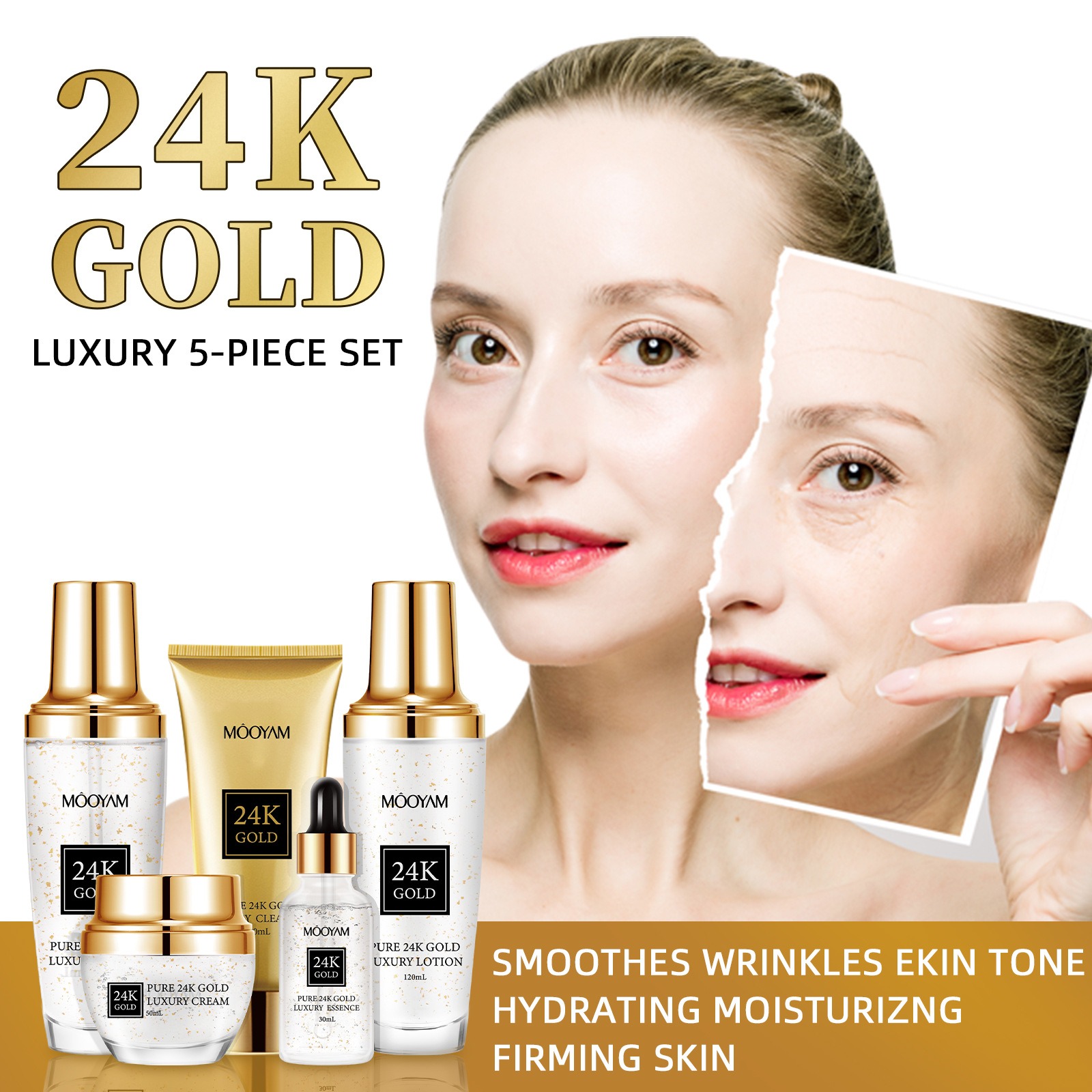 Złoty zestaw 24K LUXURY nawilż – Luxury Skincare Moisturizer recenzja i cena